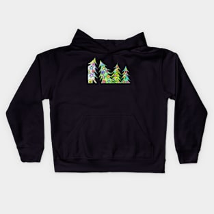 Decorated Xmas trees Kids Hoodie